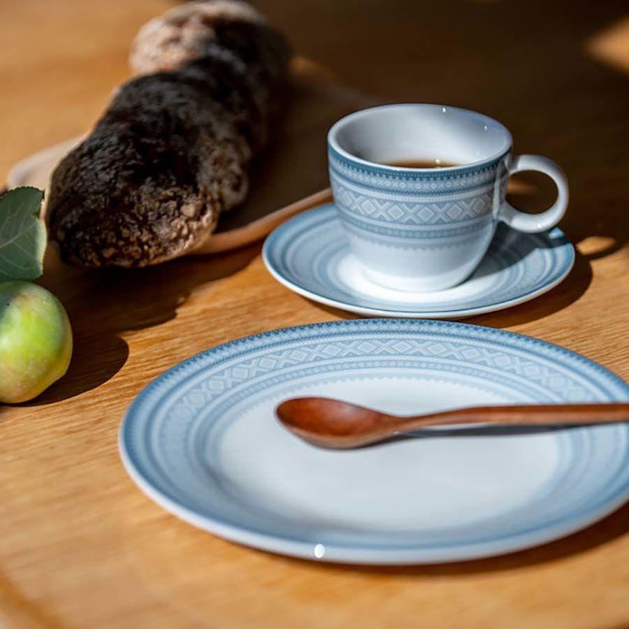 Kopp med kaffeskål - 20cl Cappucino blå, med gaveeske - MARIUS-Porsgrunds Porselænsfabrik-Hyttefeber
