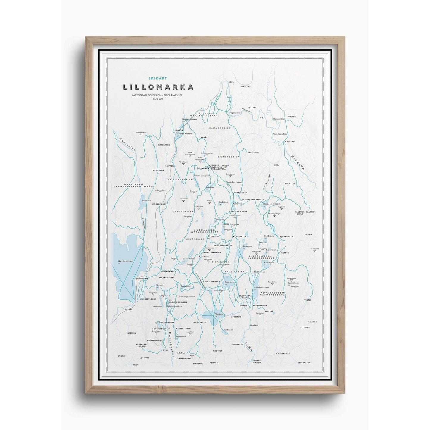 Skikart Lillomarka (50x70 cm) - Dapa Maps