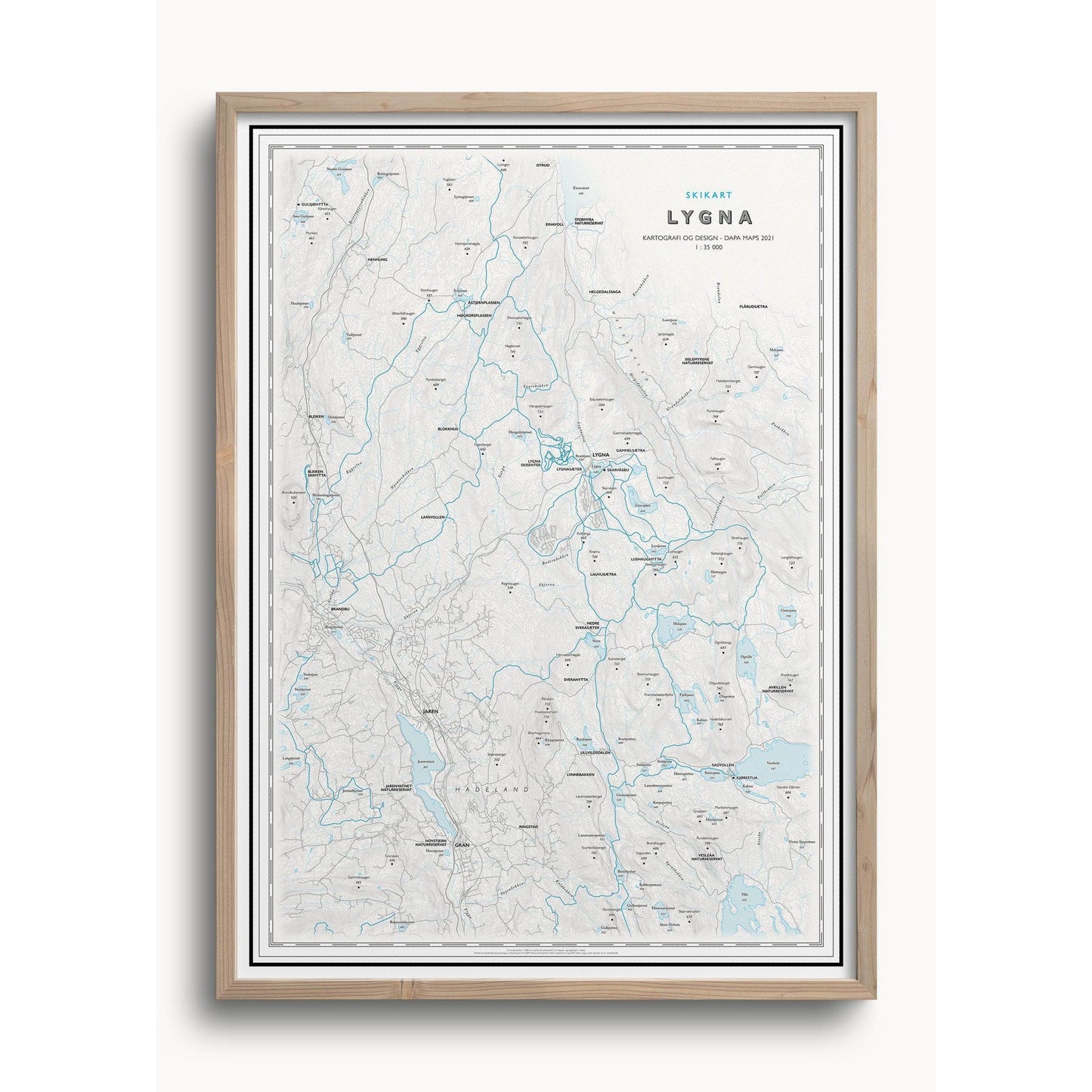 Skikart Lygna (50x70 cm)-Maps-Dapamaps-Hyttefeber