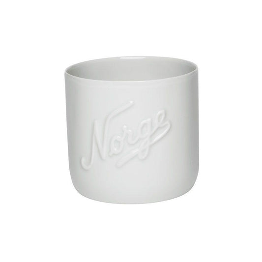 Kjøp lyslykt i porselen med Norge-logo - Hyttefeber.no