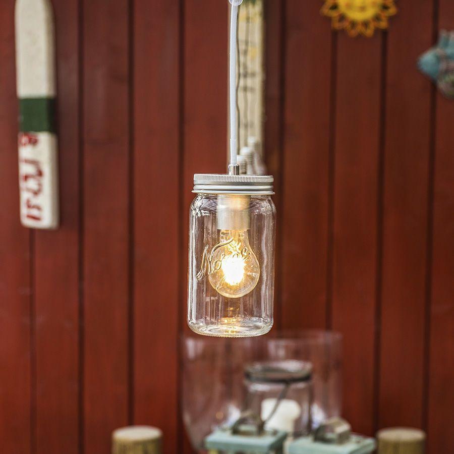 Norgesglasset lampe med LED pære hos Hyttefeber.no