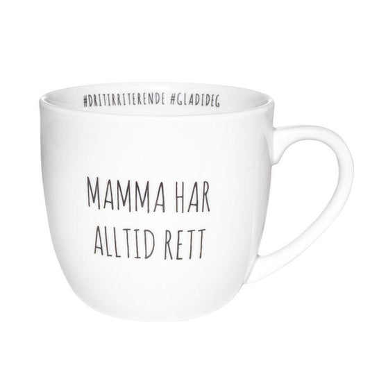 Hashtagkrus: Mamma har alltid rett - 38cl-Porsgrunds Porselænsfabrik-Hyttefeber