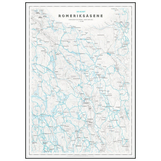 Skikart Romeriksåsene (50x70 cm)-Maps-Dapamaps-Hyttefeber