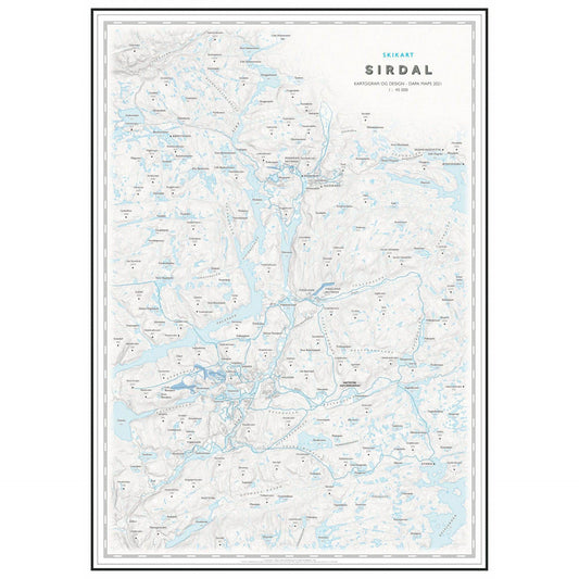 Skikart Sirdal (50x70 cm)-Maps-Dapamaps-Hyttefeber