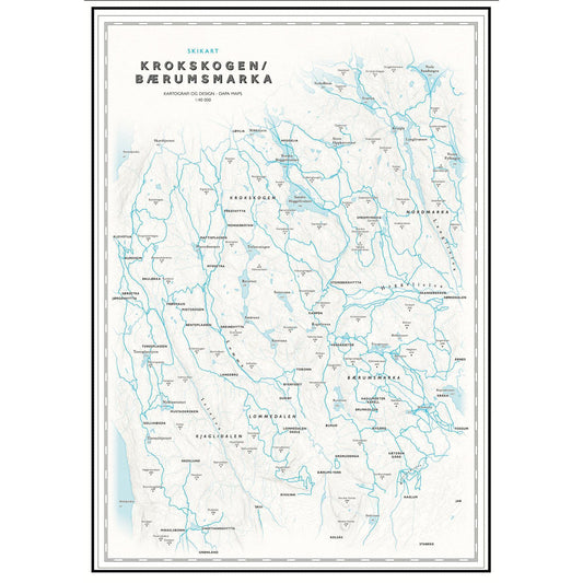 Skikart over Krokskogen og Bærumsmarka med løyper