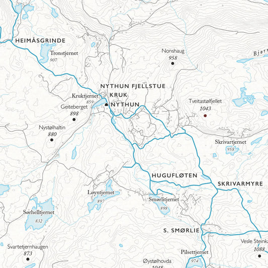 Skikart Aurdal i Valdres (50x70 cm)-Maps-Dapamaps-Hyttefeber