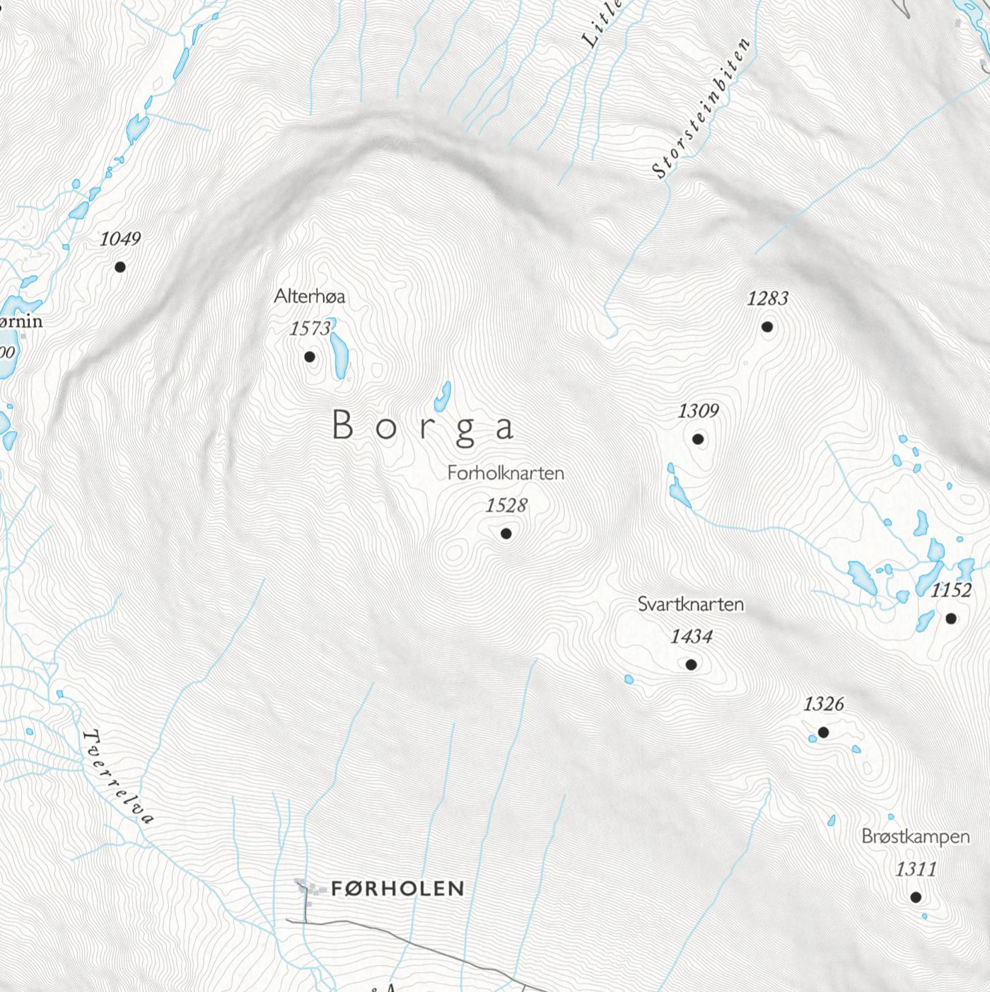 Skikart for Bjorli (50x70cm)-Maps-Dapamaps-Hyttefeber