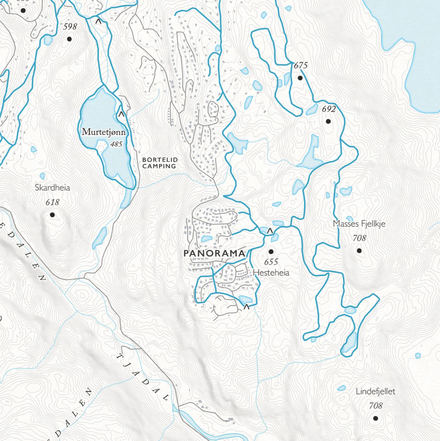 Skikart Bortelid (50x70 cm)-Maps-Dapamaps-Hyttefeber