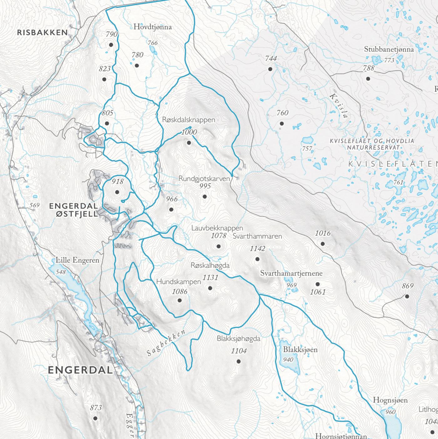 Skikart Engerdal (50x70 cm)-Maps-Dapamaps-Hyttefeber