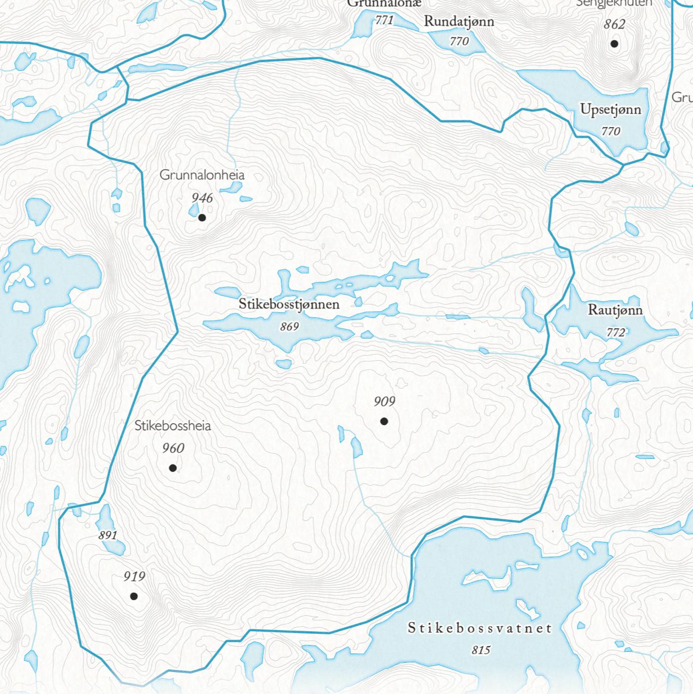 Skikart Ljosland (50x70 cm)-Maps-Dapamaps-Hyttefeber
