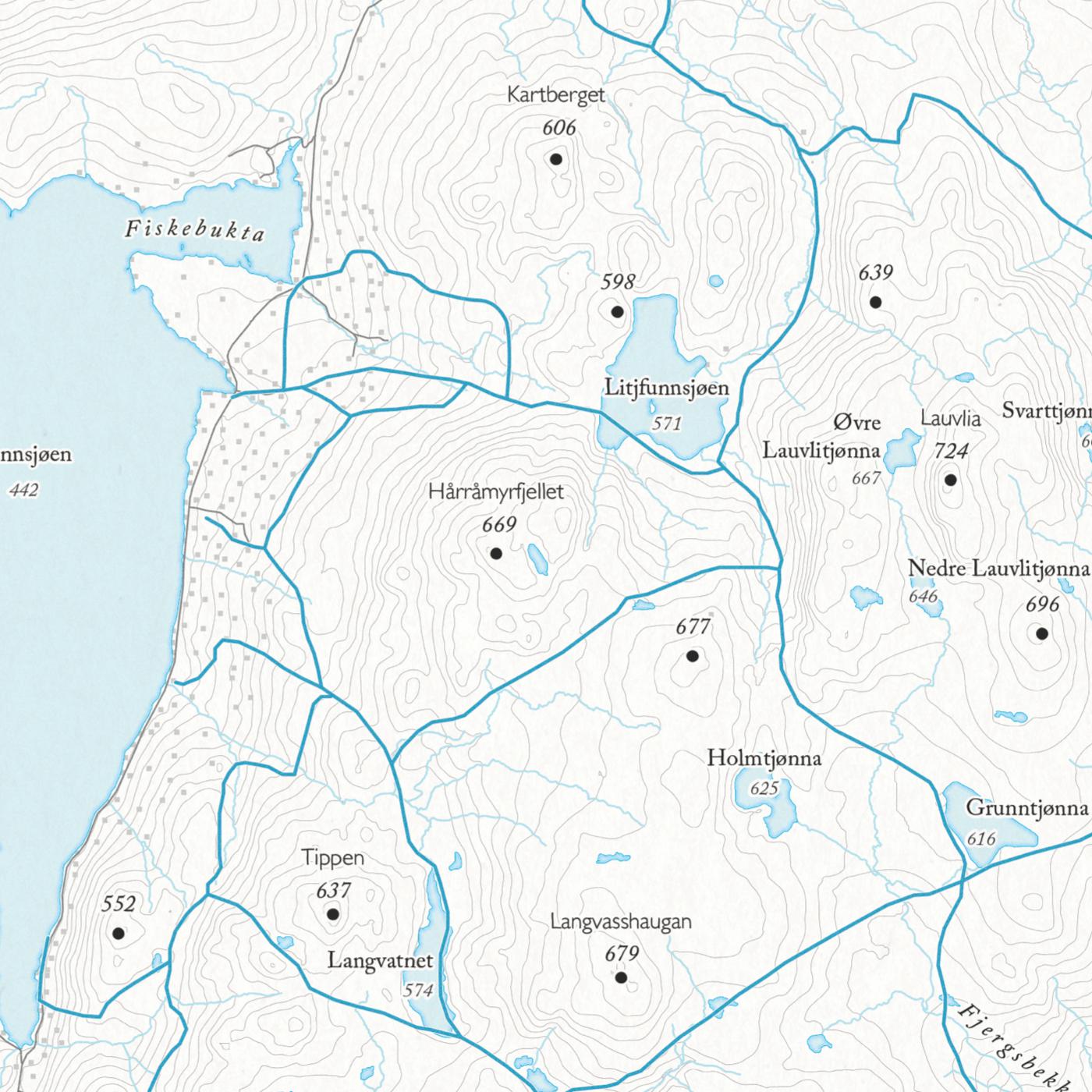 Skikart Meråker (50x70 cm)-Maps-Dapamaps-Hyttefeber