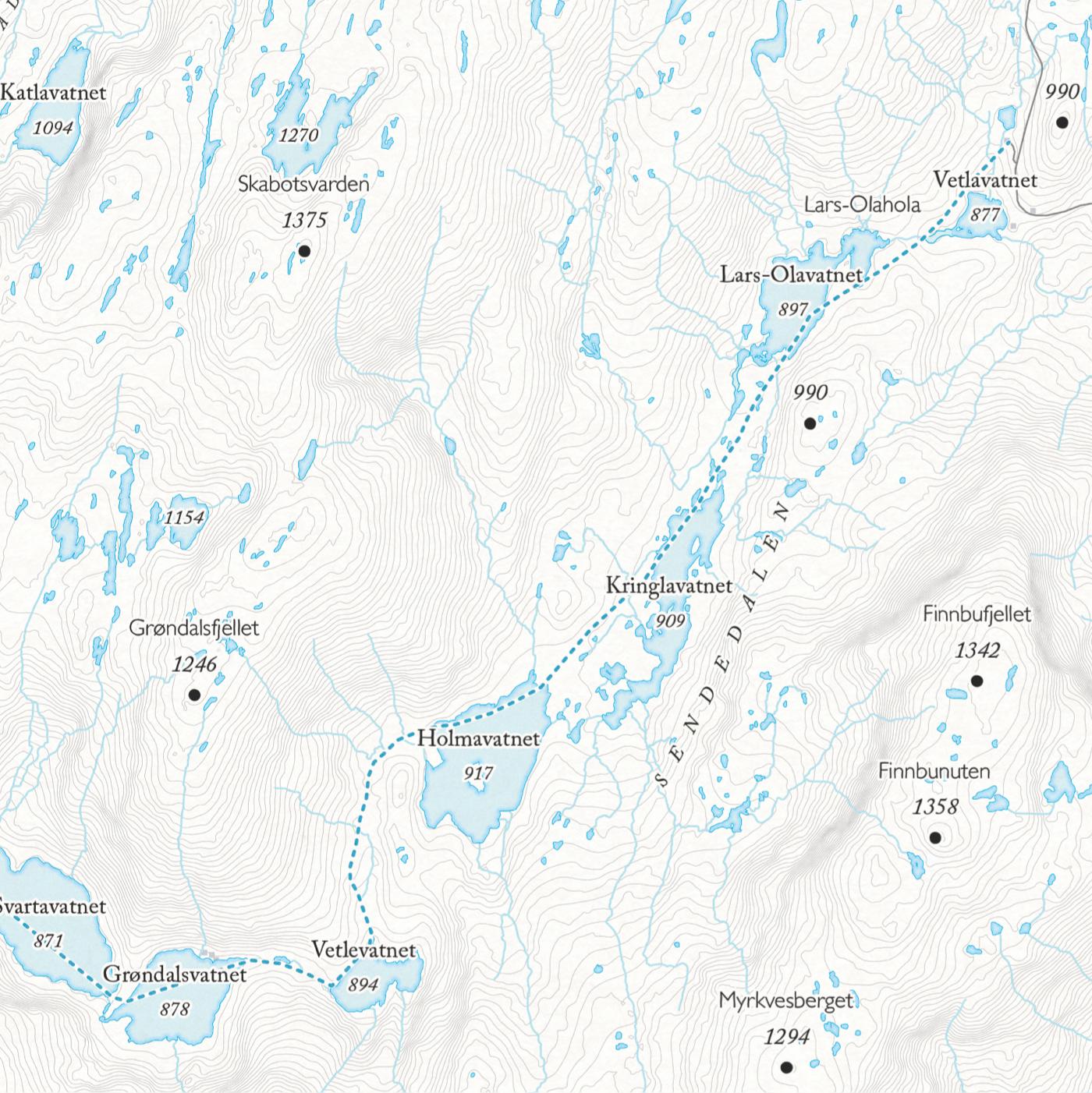 Skikart Myrkdalen (50x70 cm)-Maps-Dapamaps-Hyttefeber