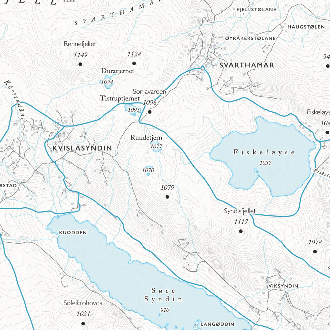 Skikart Syndin (50x70 cm)-Maps-Dapamaps-Hyttefeber