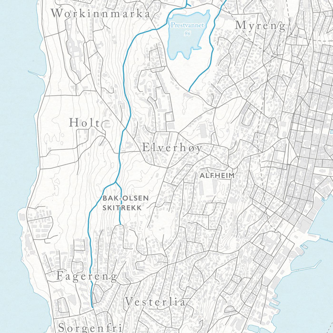 Skikart Tromsø (50x70 cm)-Maps-Dapamaps-Hyttefeber
