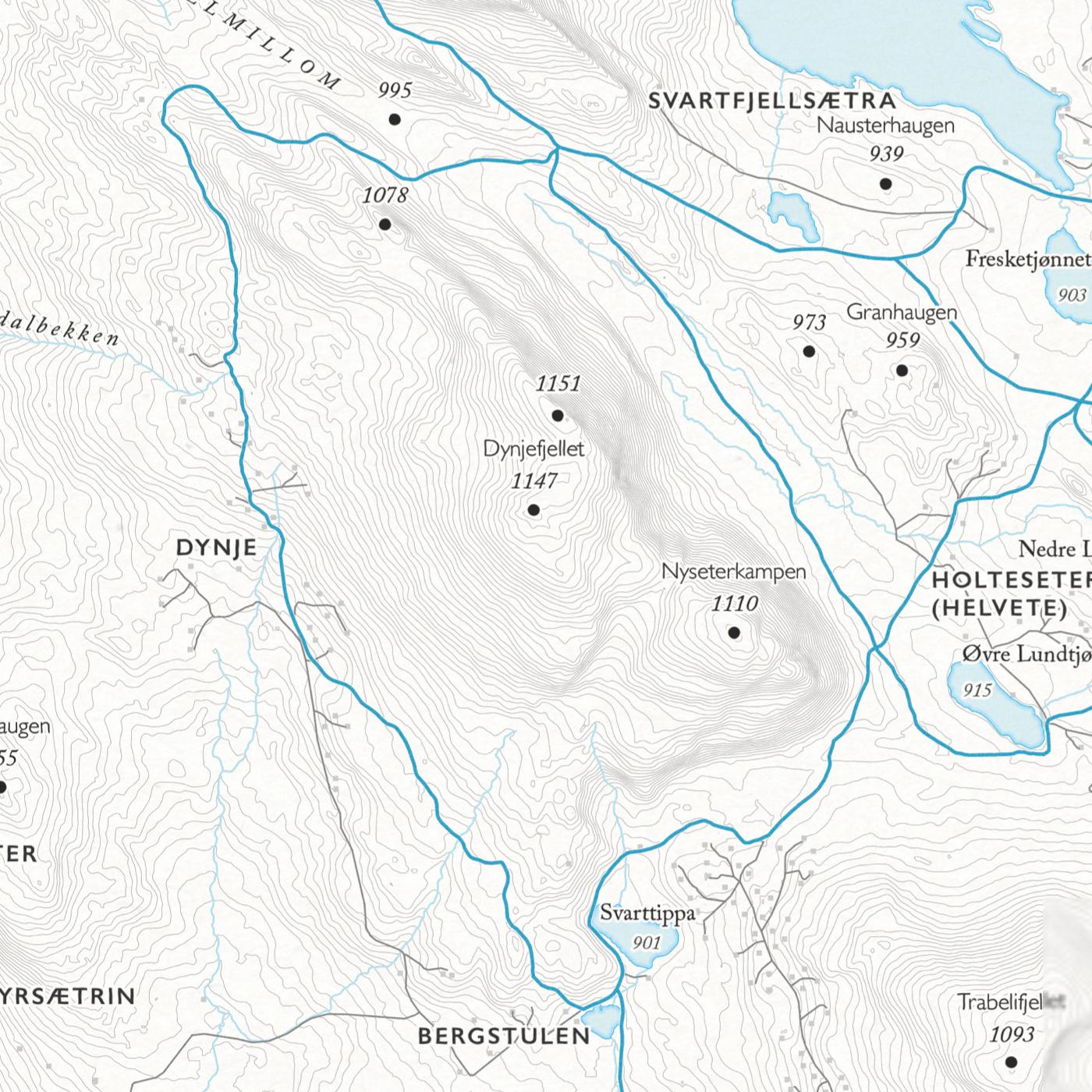 Skikart Venabygdsfjellet (50x70 cm)-Maps-Dapamaps-Hyttefeber