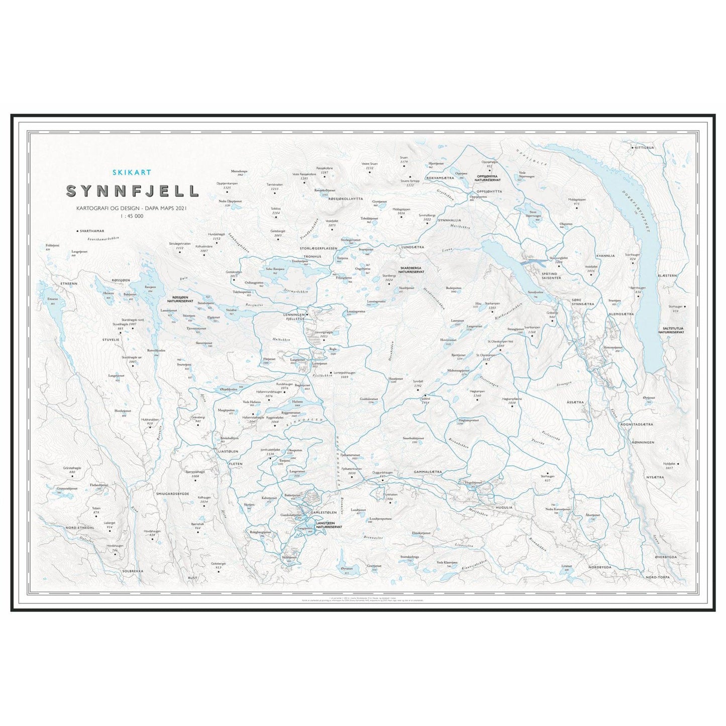 Skikart Synnfjell (50x70 cm)-Maps-Dapamaps-Hyttefeber