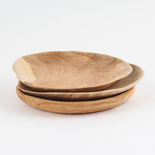 Tallerken i resirkulert teak - ca. 18cm-Lama-Hyttefeber