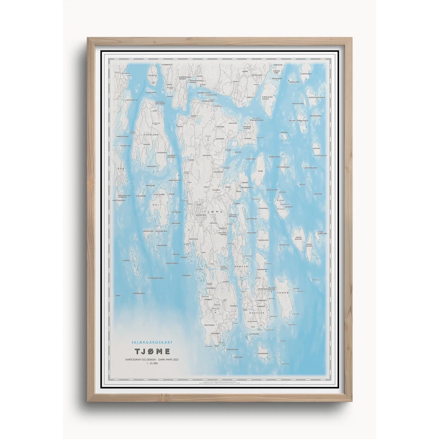Skjærgårdskart Tjøme (50x70 cm)-Sjøkart-Dapamaps-Hyttefeber