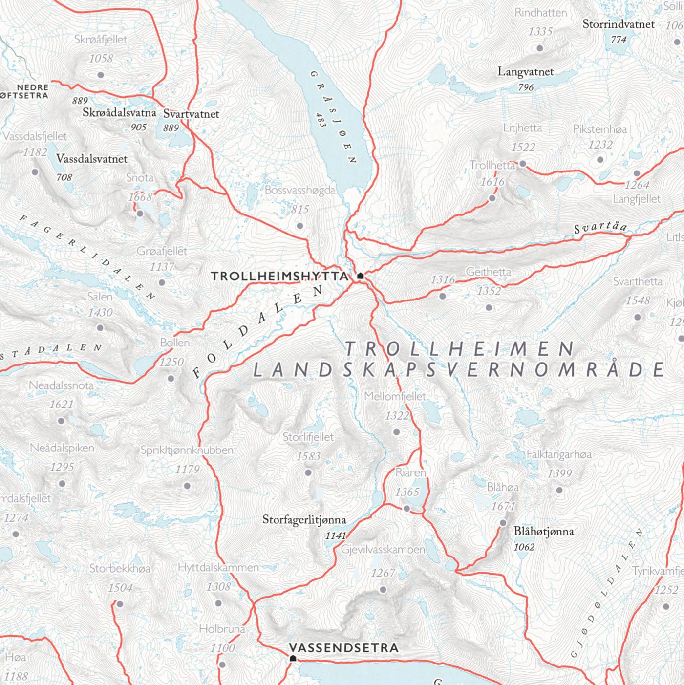 Turkart Trollheimen (50x70 cm)-Maps-Dapamaps-Hyttefeber