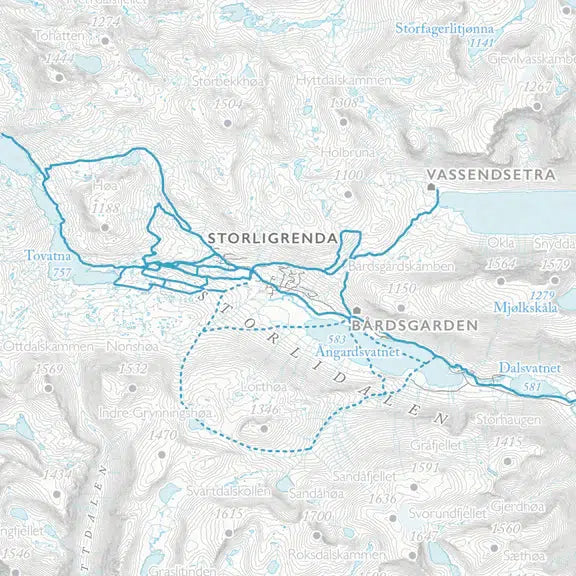Skikart Trollheimen (50x70 cm)-Maps-Dapamaps-Hyttefeber