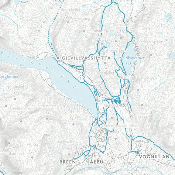 Skikart Trollheimen (50x70 cm)-Maps-Dapamaps-Hyttefeber