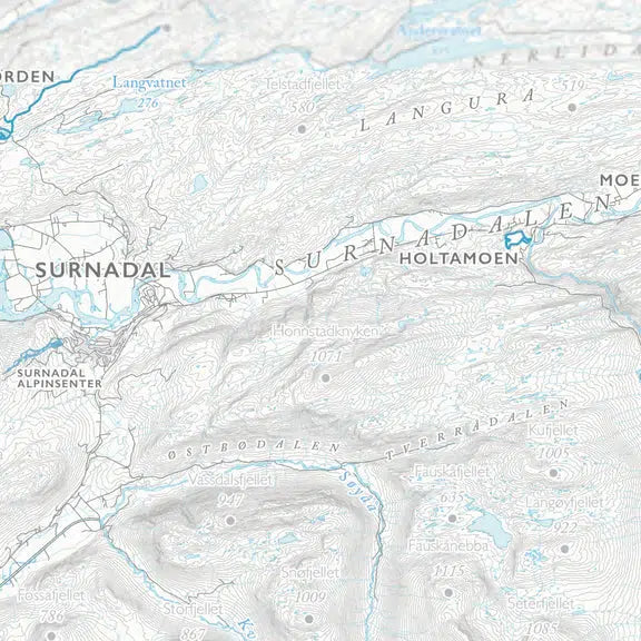 Skikart Trollheimen (50x70 cm)-Maps-Dapamaps-Hyttefeber