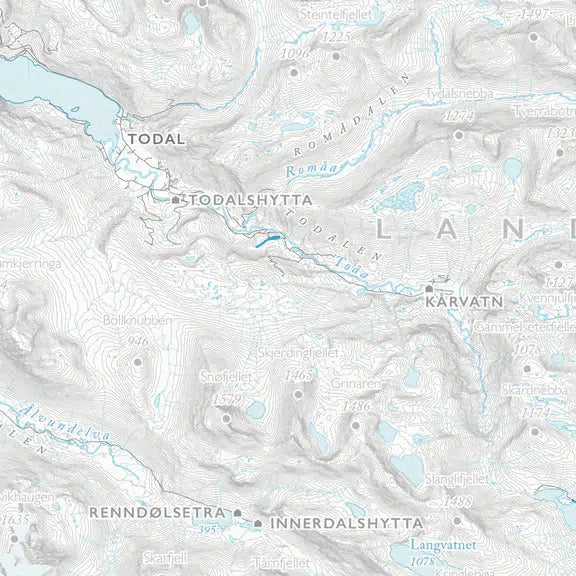 Skikart Trollheimen (50x70 cm)-Maps-Dapamaps-Hyttefeber