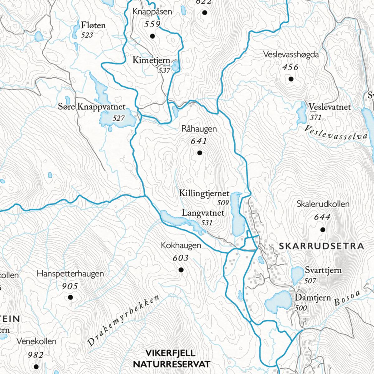 Skikart Vikerfjell (50x70 cm)-Maps-Dapamaps-Hyttefeber