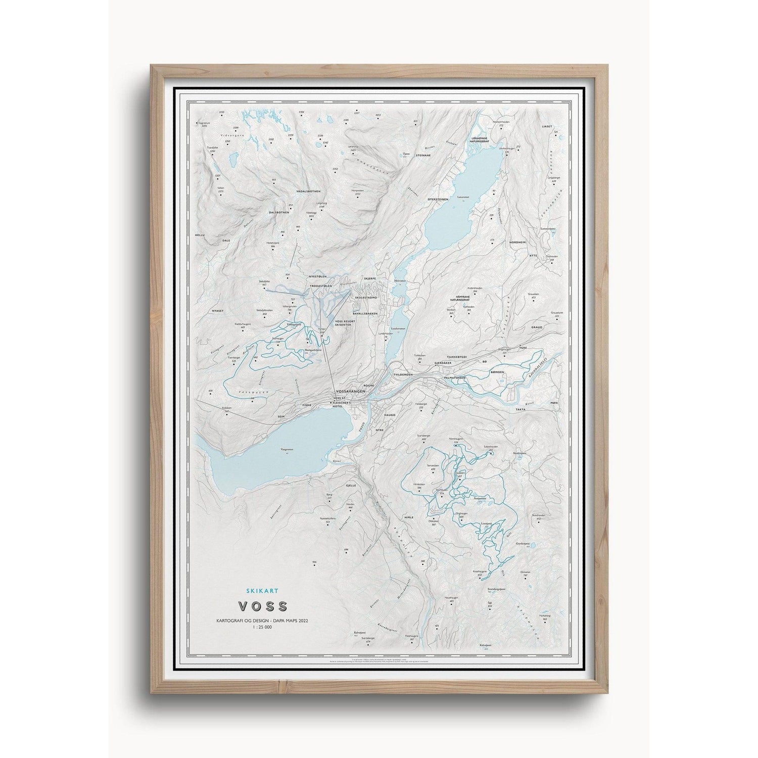 Skikart Voss (50x70 cm)-Maps-Dapamaps-Hyttefeber
