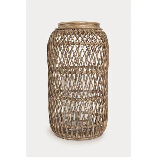 Halvor Bakke - Høy Lyslykt - Flettet Rattan-Lyslykt-Lama-Hyttefeber