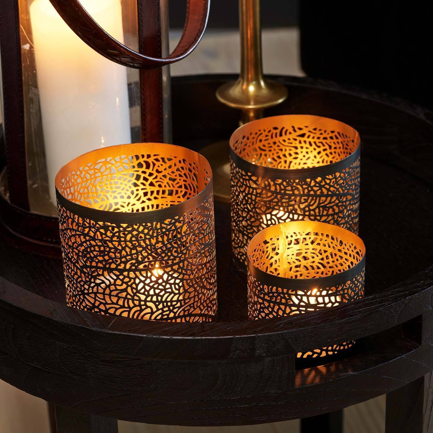 HB Lyslykt Sett á 3 i Gaveeske-Lyslykter-Lama-Hyttefeber