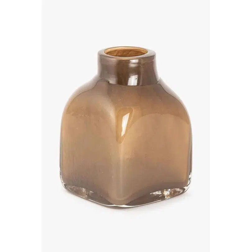Vase - Farget Glass - Nøttebrun - Liten-Interiør-Lama-Hyttefeber