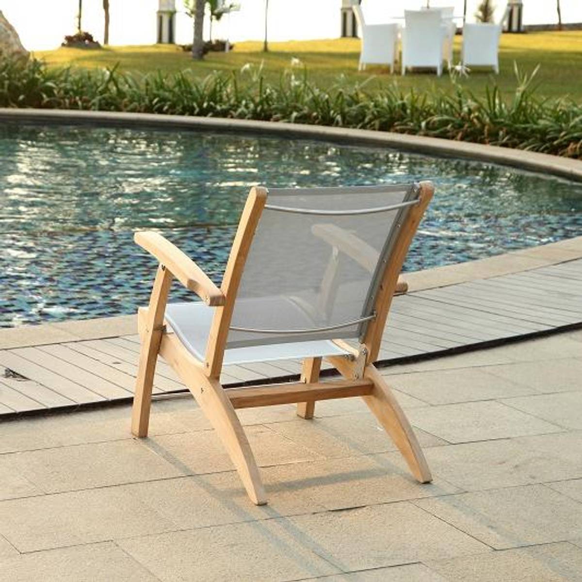 Somerville hagestol (Sammenleggbar) - Teak Batyline - Grå-Hagemøbler-Westport Chair Company-Hyttefeber